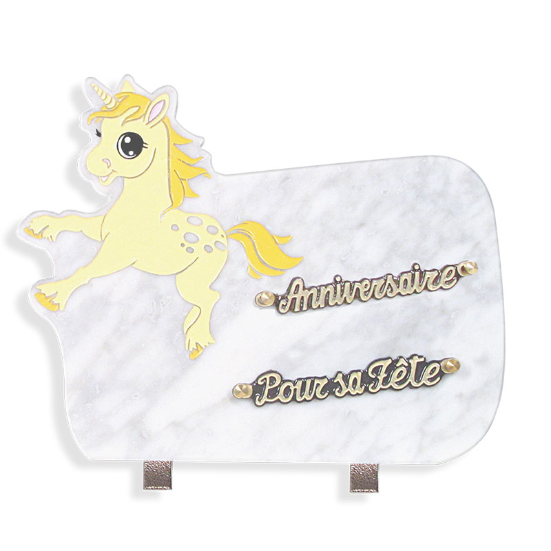 Plaque Funeraire Blanche Enfant Licorne Funeris